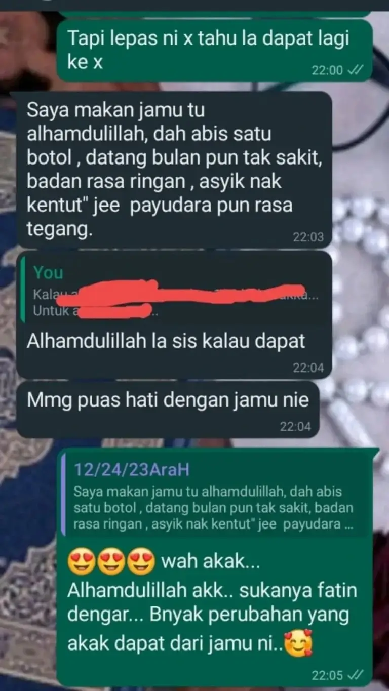 Testimoni pengguna Jamu Songkhla